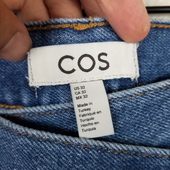 COS Crossover Folded Waist Blue Denim Straight Leg Jeans Size 32 NWT - Picture 10 of 12